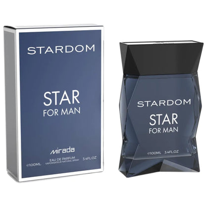 MIRADA Stardom Star Mens Eau de Parfum (EDP) 3.4 FL. Oz (100ml) Men’s Perfume with Notes of Lemon Lime Grapefruit Mint Pink Pepper Ginger Nutmeg Jasmine Incense Vetiver Cedar Sandalwood